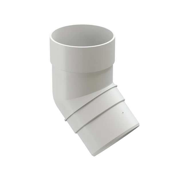 Колено 45˚ для водосточной трубы Премиум (Premium) Пломбир 9003
